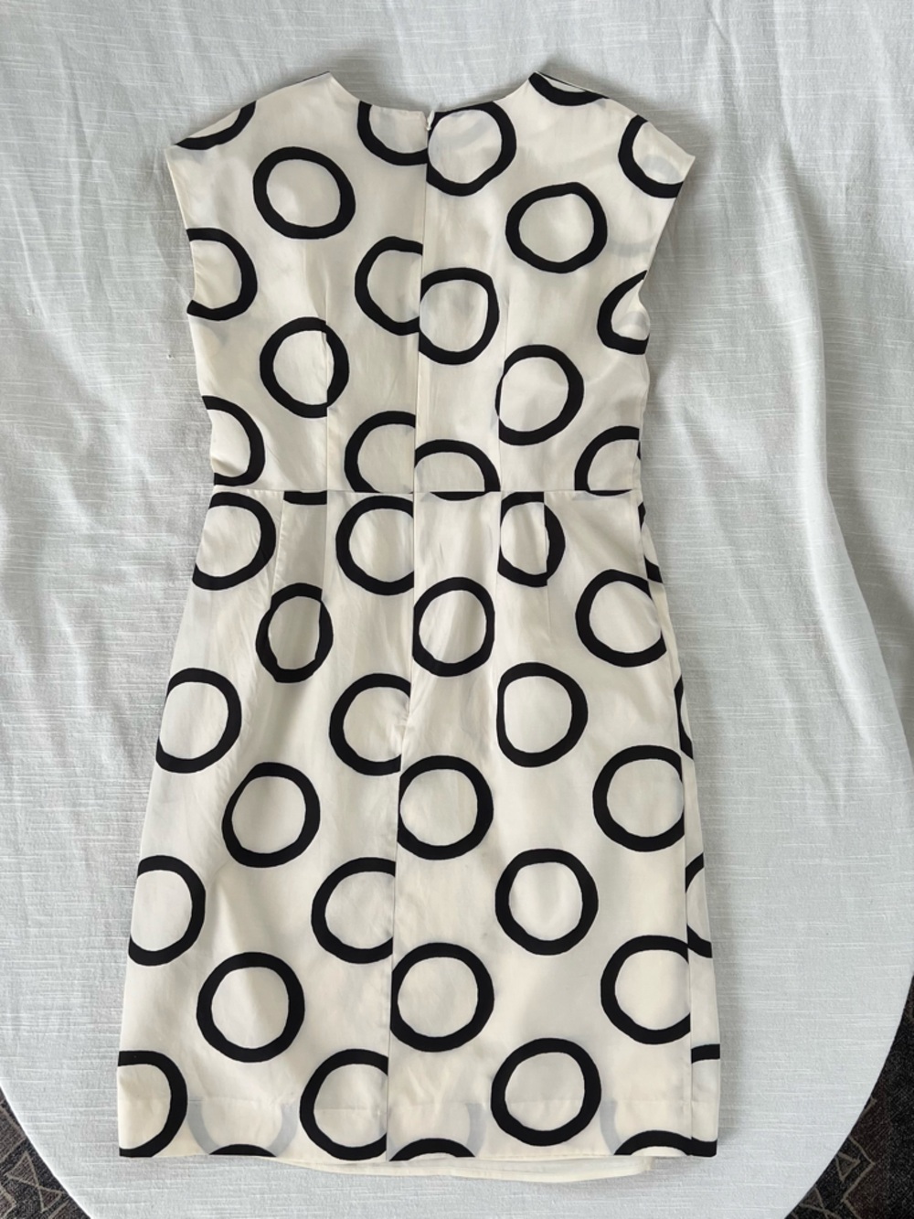 Ivory Midi Dress with Black Circular Print - Picture 5 of 10